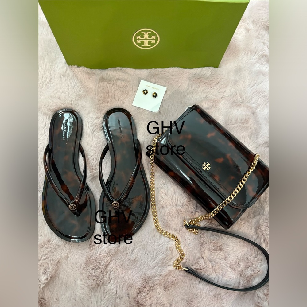 Tory Burch Brown Tortoise chain wallet Bag - Picture 9 of 11